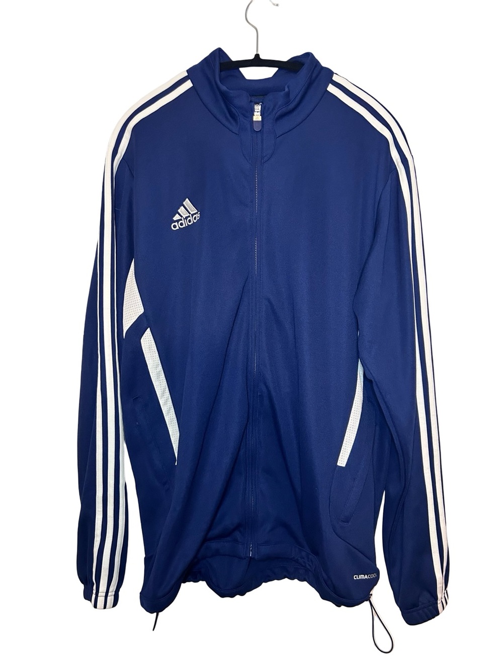 adidas Navy Track Jacket with White Stripes